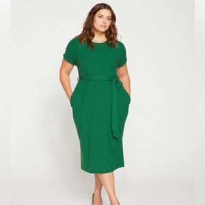 NWT Belted Divine Jersey Dress in Irish Green